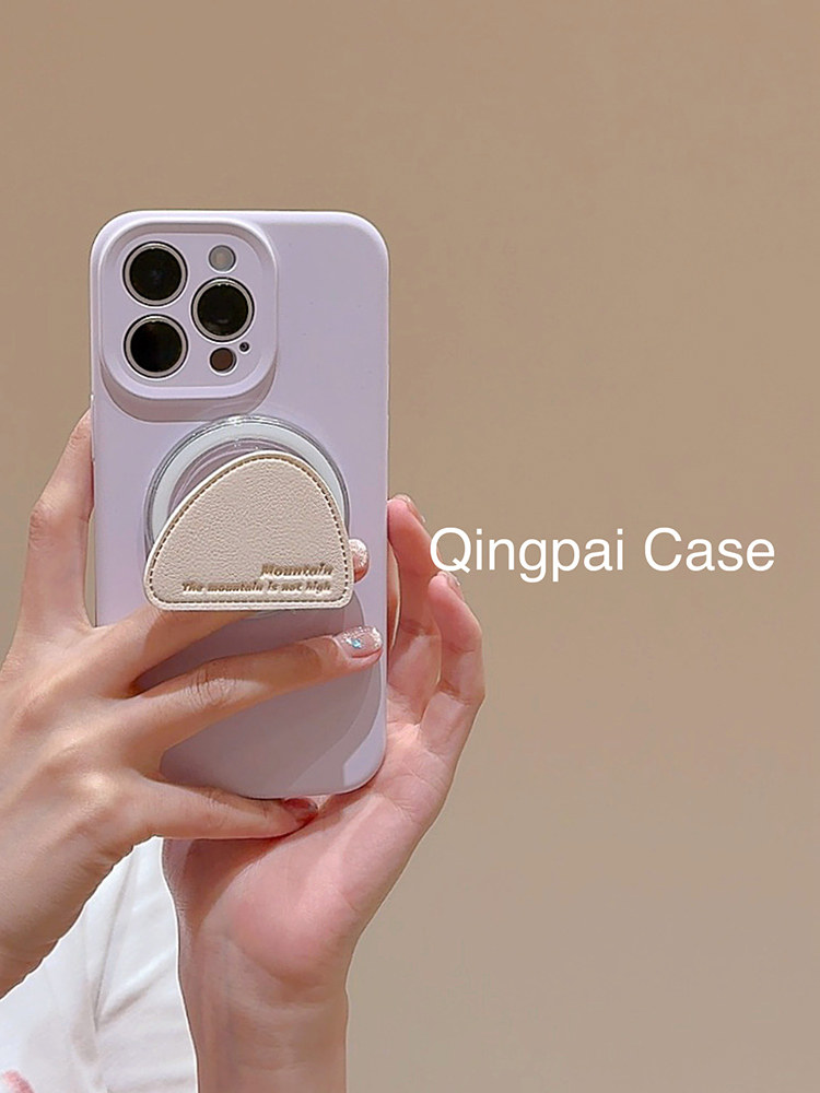 Lightweight Magsafe Magnetic Stand Liquid Silicone Case Suitable for Apple 15 Pro Max, iPhone 17 New Model, 16 Pro for Women, 12 Solid Color, 13 Simple, 14 High-End Feel, Internet Celebrity Full-Cover Soft Case