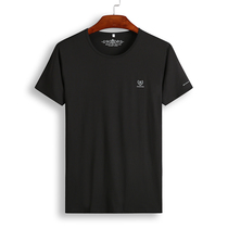 Fatty short sleeve T-shirt summer loose half sleeve plus fat plus size Chinese style casual print shirt mens round neck