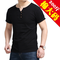 Summer mens fat plus size short sleeve cotton T-shirt extra large fat half sleeve fashion fat loose top