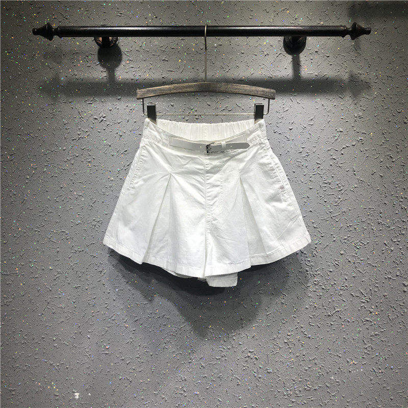 High waist denim shorts women loose with a thin A character dress spring summer 2022 new 100 hitch-leg skirt pants Korean version of hot pants