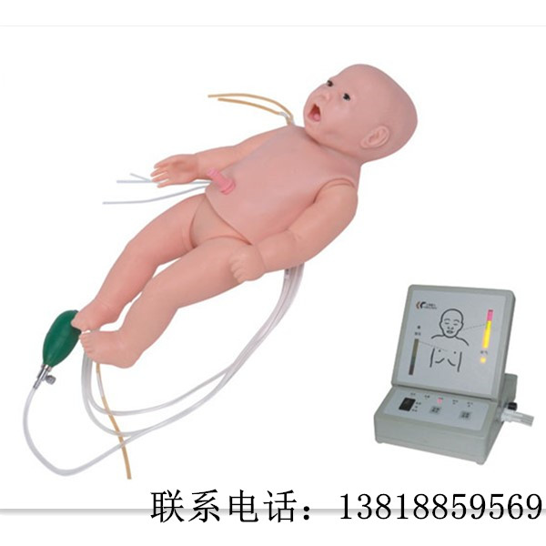 高级全功能新生儿模拟人脐带婴儿护理插胃管CPR及气管插管模型