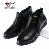 Septwolves, кожаные туфли для кожаной обуви для отдыха, удерживающие тепло летние высокие ботинки, флисовый классический костюм, из натуральной кожи