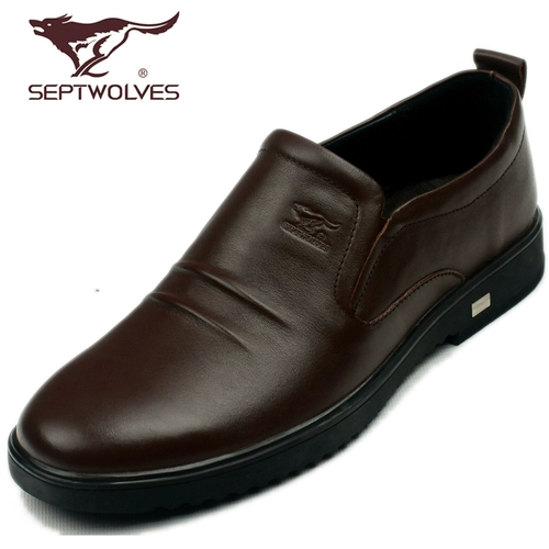 Septwolves, обувь, дышащие туфли для кожаной обуви для отдыха, кожаный пиджак классического кроя, в корейском стиле, из натуральной кожи