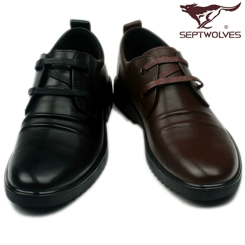 Septwolves, обувь, дышащие туфли для кожаной обуви для отдыха, кожаный пиджак классического кроя, в корейском стиле, из натуральной кожи