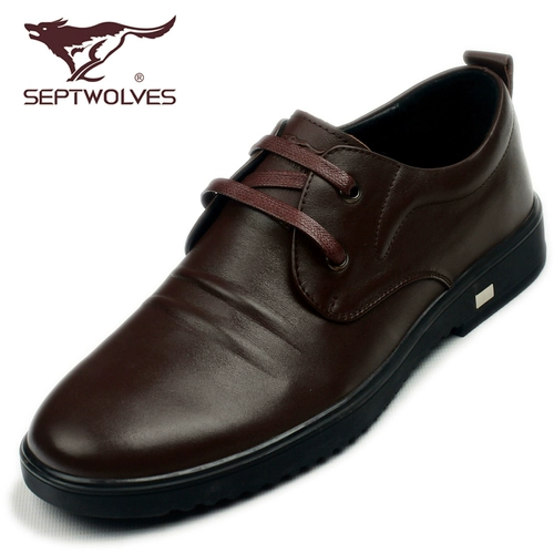 Septwolves, обувь, дышащие туфли для кожаной обуви для отдыха, кожаный пиджак классического кроя, в корейском стиле, из натуральной кожи