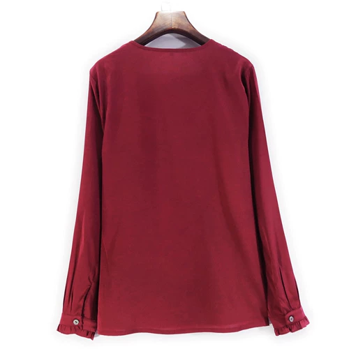 Шелковая ткань, шелковый лонгслив, базовая рубашка, большой размер, по фигуре, в корейском стиле