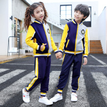 Kindergarten garden clothes spring and autumn suits tide cotton childrens school uniforms primary school sports class uniforms British style three sets