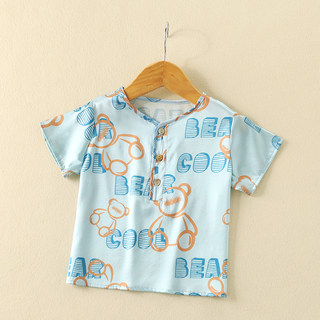Summer Boys' Silk Short-Sleeved Tops, Children's Mulberry Silk Stylish T-Shirts, Baby Base Shirts, Breathable and Thin