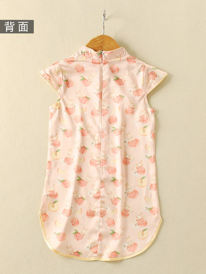 Silk Cheongsam Dress for Girls, Summer Thin Style, New Chinese Style Performance Clothing for Children, Traditional Chinese Style Tang Suit for Little Girls