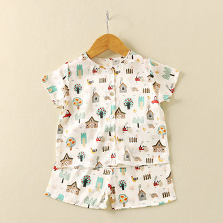 Silk Boys' Suit Children's Baby Silk Short-Sleeve Shorts Summer Two-Piece Set for Older Children Thin Outerwear