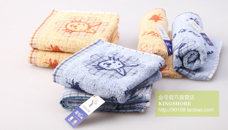 Genuine vàng số bông khăn nhỏ bông con jacquard khăn phim hoạt hình con hươu cao cổ mềm, khăn thấm bán buôn tóc khô - Khăn tắm / áo choàng tắm khăn tắm 70x140cm