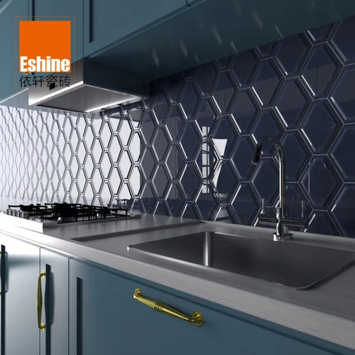 Yixuan Характерная шестиугональная кирпичная северная европейская кухня кухня кухонная кухонная кухня Фон Стена Стена Красный светлый свет