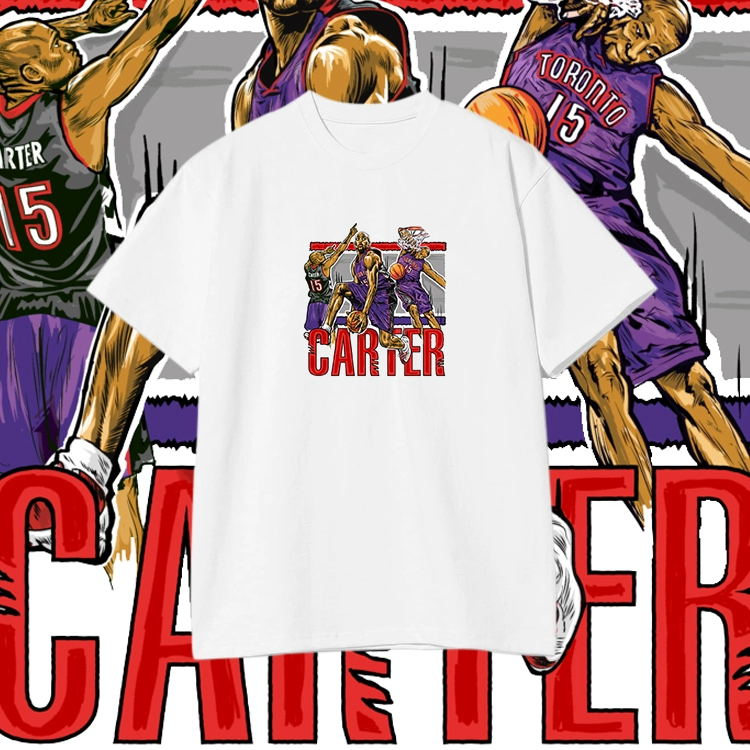 Dunk thi kỷ niệm áo phông Vince Carter số 15 áo retro ngắn tay Raptors McGrady đã nghỉ hưu quần áo dài tay mùa thu - Áo phông dài