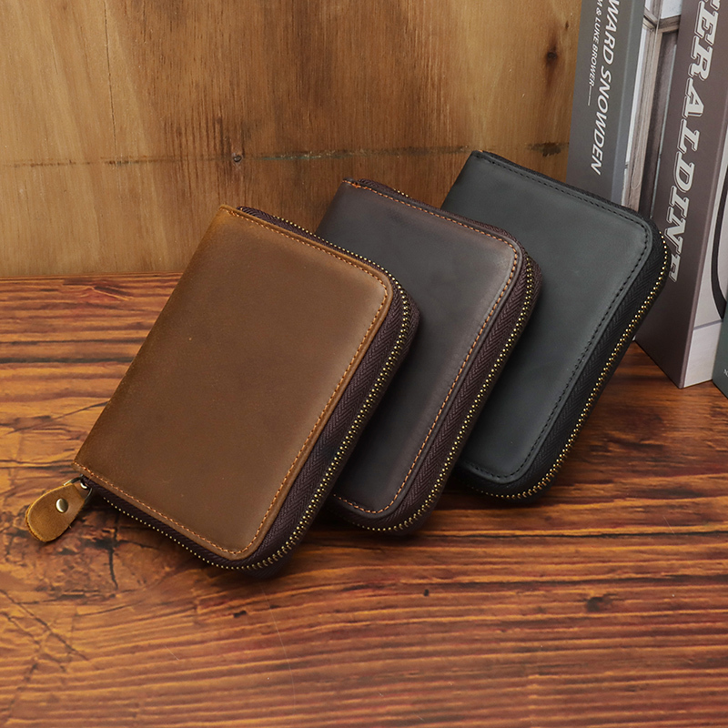 2021 New Genuine Leather Wallet for Men, Crazy Horse Leather Short Wallet, Vintage Accordion Card Holder, Vertical Style, Simple Design 2021 New Genuine Leather Wallet for Men, Crazy Horse Leather Short Wallet, Vintage Accordion Card Holder, Vertical Style, Simple Design
