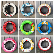 Customized tire creative decoration styling painted car tire transformation cartoon series waste tire crafts