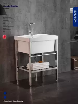 Le Mu ceramic laundry basin Balcony laundry pool Wash basin Square embedded wash basin Yang size size deepening