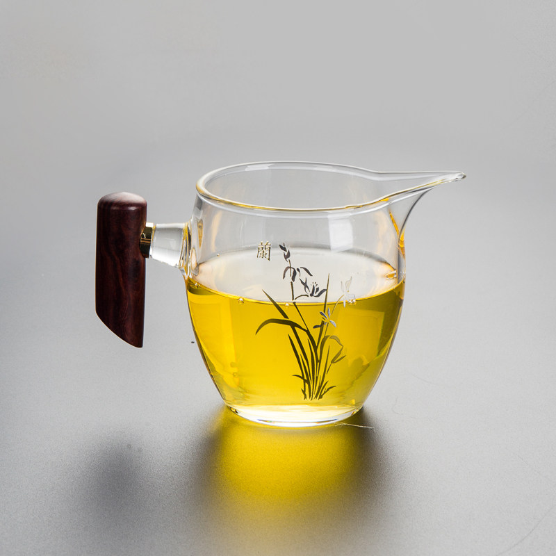 Consody Melan Bamboo Chamomile Glass Fair Cup High Temperature Resistant thickened Heat-resistant Gongfu Tea Tea With Tea-cup Tea Sea