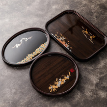 Bamboo Tea Tray Trays Rectangular Round Size Number Tea Table Single Tray Home Living Room Creative Kung Fu Tea Furniture Accessories