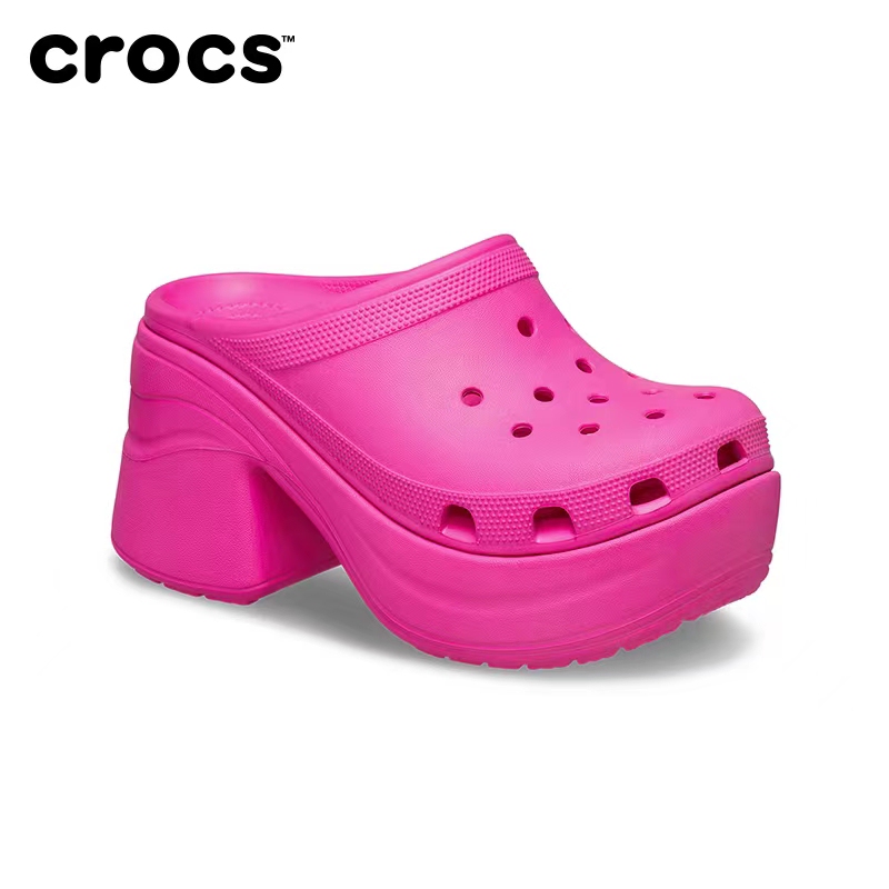 Crocs Crocs Clogs Thick-Soled High-Heeled Shoes Chunky Heel Women's Shoes 208547