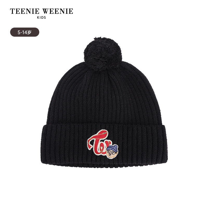 TeenieWeenie Kids 2026 新商品：ポンポン付き刺繍入りウールニット帽（男の子・女の子用）（TKAC26S194A）