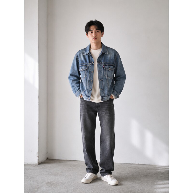 Levi's Spring and Autumn Men's Retro Casual Denim Jacket 008P5-0001