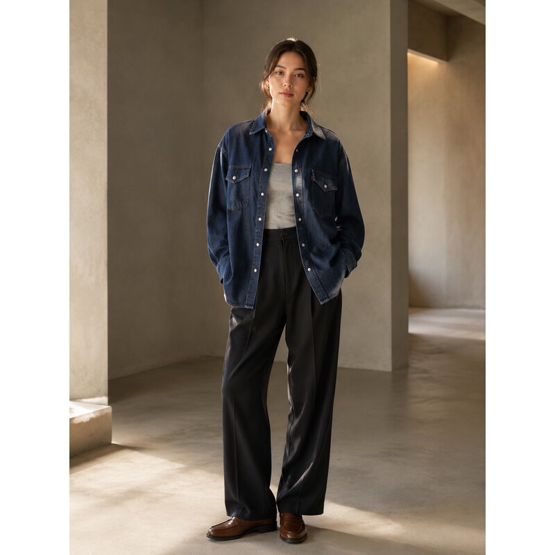 Levi's New Spring and Autumn Women's Retro Denim Shirt 007Wv-0002
