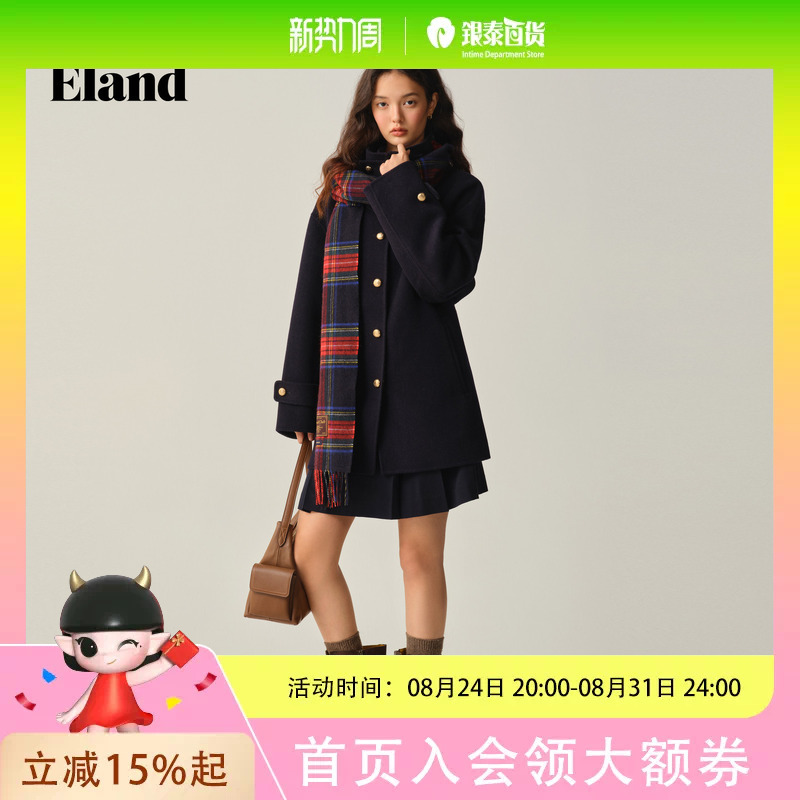 [70% Sheep Wool] Eland Woolen Coat for Women, Mid-Length, Loose and Thickened, 2025 Winter New Model Eejwf8Vt72