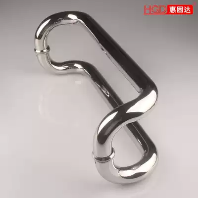 Thickened 304 stainless steel glass door handle Shop door handle 400 hole distance four curved door handle