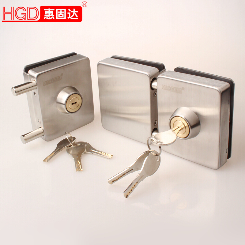 304 stainless steel glass door lock central door lock glass lock with key glass lock square lock free of punch copper heart