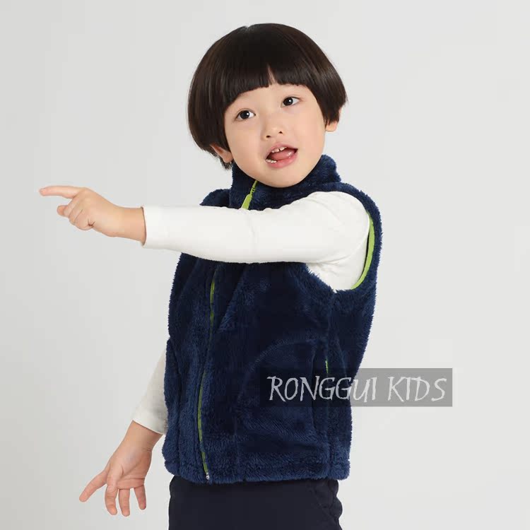 Áo vest trẻ em mùa đông cộng với nhung dày áo vest len bé trai mùa đông