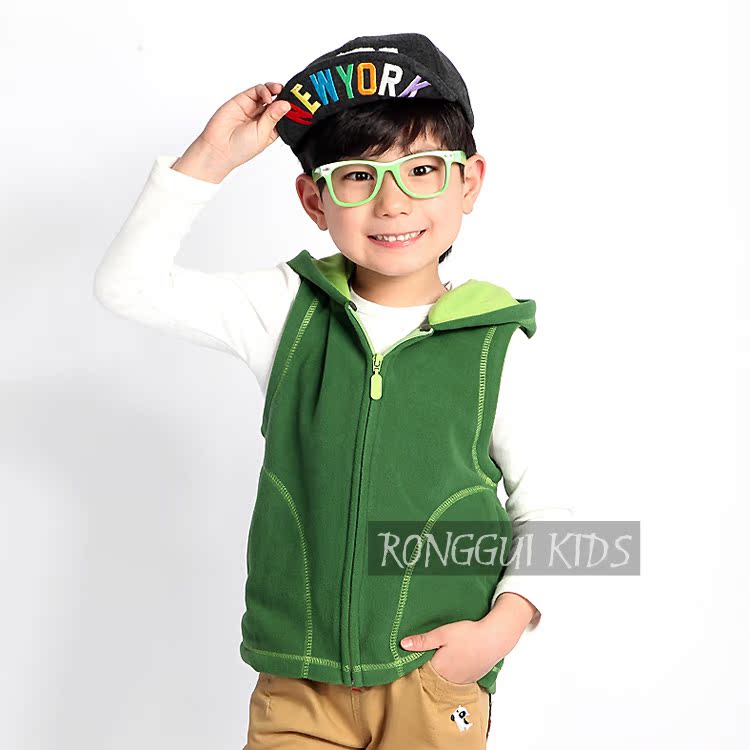 Mất bé trai Áo vest bé trai Mặc áo trẻ em Mùa thu Lông cừu Áo khoác bé gái trùm đầu mùa thu và mùa đông quần áo trẻ em cao cấp