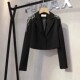 ສະຖານີເອີຣົບ Black Jacket Tassel Beads Niche Versatile Cardigan Original Design Long Sleeve Fashion Suit Jacket Women