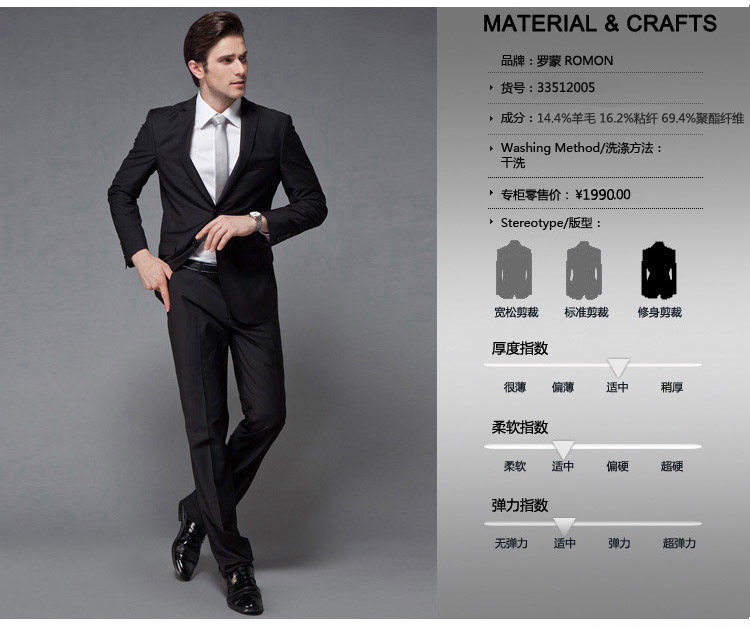 Costume homme ROMON en laine pour printemps - Ref 1556272 Image 16