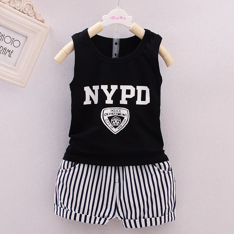 Chàng trai bông và lanh vest bộ trang phục mùa hè bé hai mảnh bộ bé childrens quần short mùa hè không tay mới.