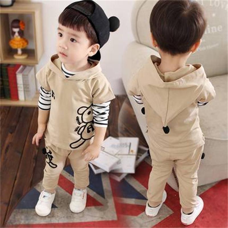 Three Piece Mouse Khaki2021 Boy Spring Three piece set children child leisure time clothes Baby boy Autumn clothes 1-3 year 4 Foreign style tide Children's wear