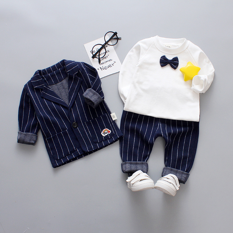 Three Piece Suit2021 Boy Spring Three piece set children child leisure time clothes Baby boy Autumn clothes 1-3 year 4 Foreign style tide Children's wear