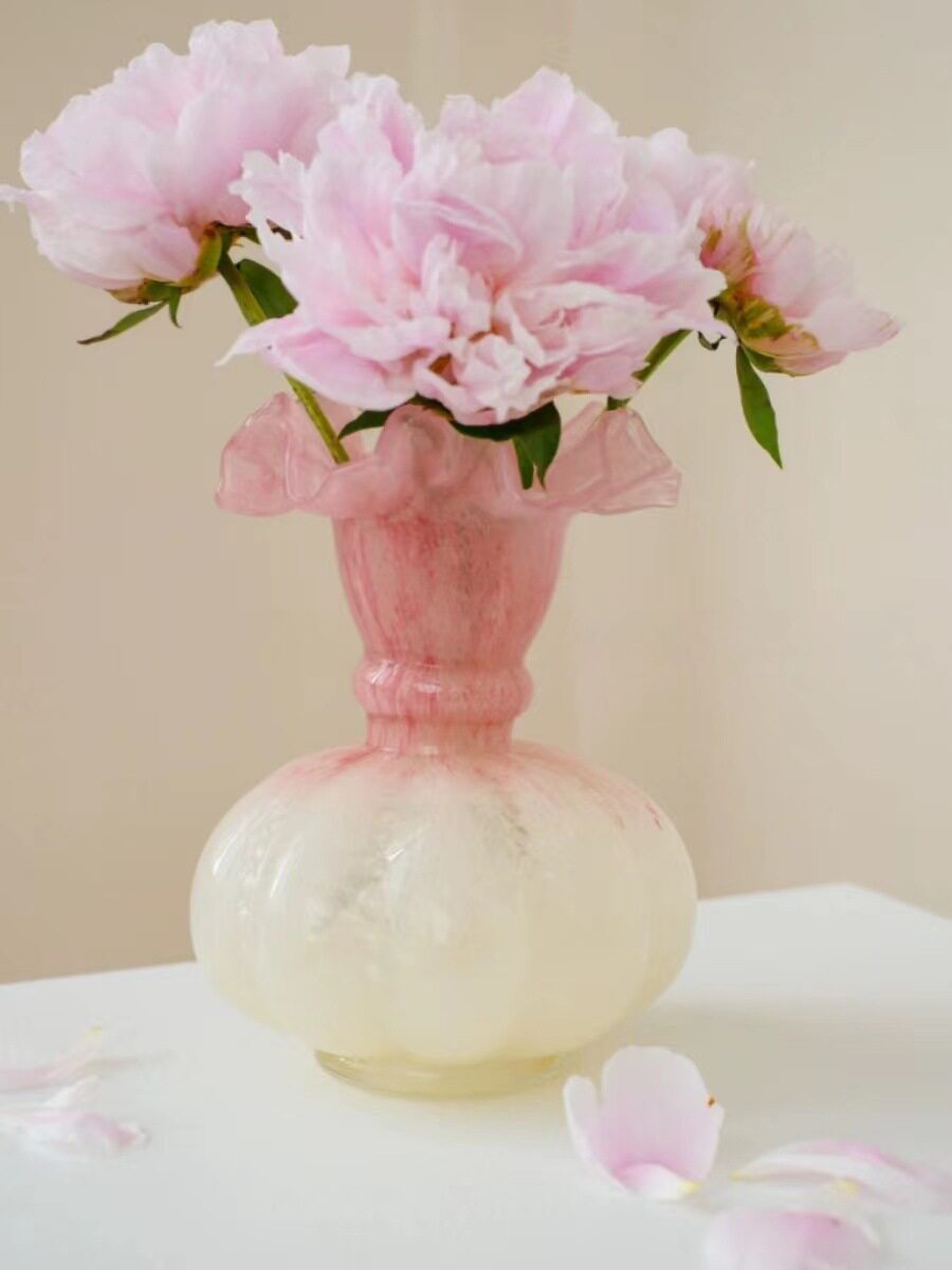 chinoiserie beauty porcelain medieval wind parquet colour Fenton style beads handmade glazed glass flower floral pendulum pieces-Taobao