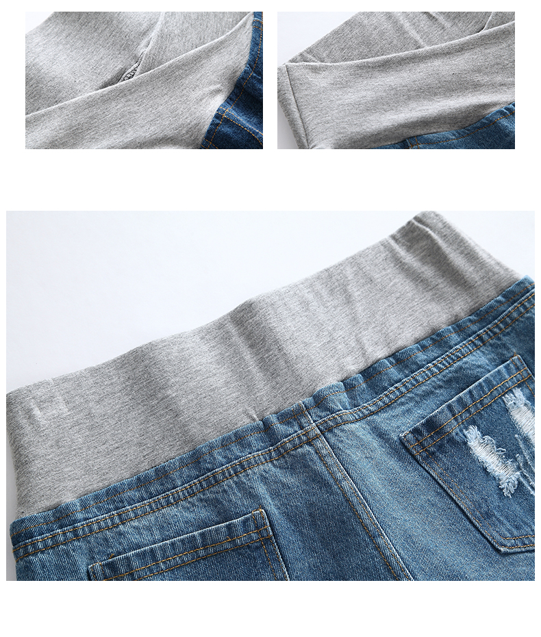 Phụ nữ mang thai quần short denim nữ mùa hè mỏng thấp eo phụ nữ mang thai mùa xuân và mùa hè quần áo đáy jeans dạ dày lift bên ngoài mặc 2018 triều mẹ