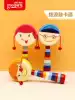 Newborn baby toy rattle wooden toy 0-6-12 months can bite sheepskin traditional toy boy