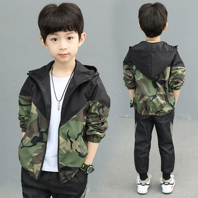 Boy's coat spring and autumn stormtrooper 2021 new children's clothing foreign air autumn thin section middle and large children spring and autumn children