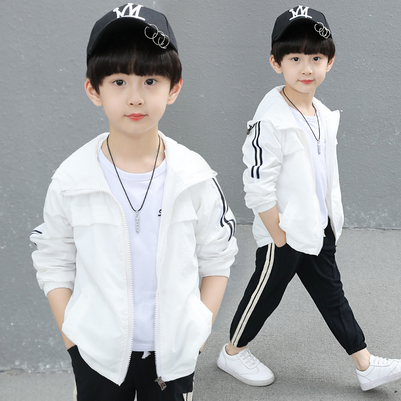 Children's sunscreen clothes summer 2022 new summer clothes medium and large children's coat boys breathable thin Korean version tide