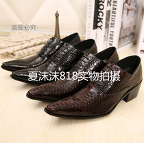 Trend Fashion Han Edition Youth Laid-back Shoes Yinglen Pointed Fish Piven Heightening Everyday Beauty Stylist Mens Clothing Leather Shoes