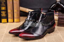 Fashion trends Korean version Mens leather shoes Inn pointy Bullock leisuber hairstyle Leather Shoes Bar KTV Mens Shoes
