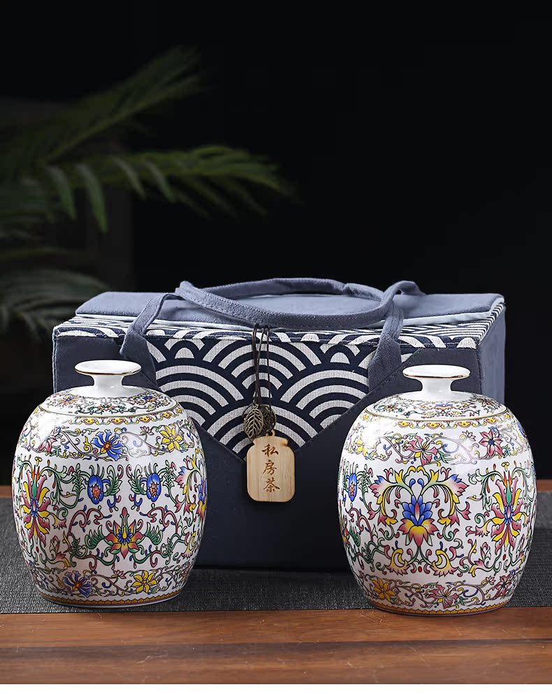 Back economic prosperous gift box the tea pot single pot pot box cloth embroidery gift box