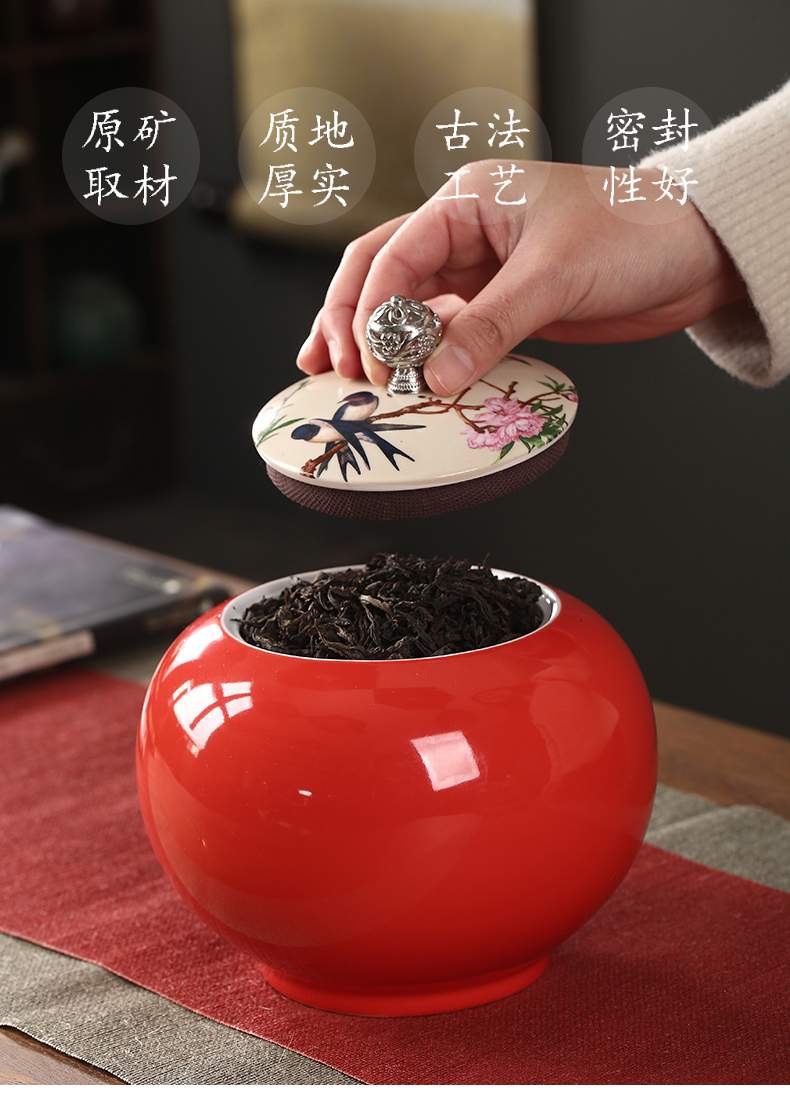 The Crown chang caddy fixings ceramic high - grade seal tank household size a jin pu 'er tea product storage tanks