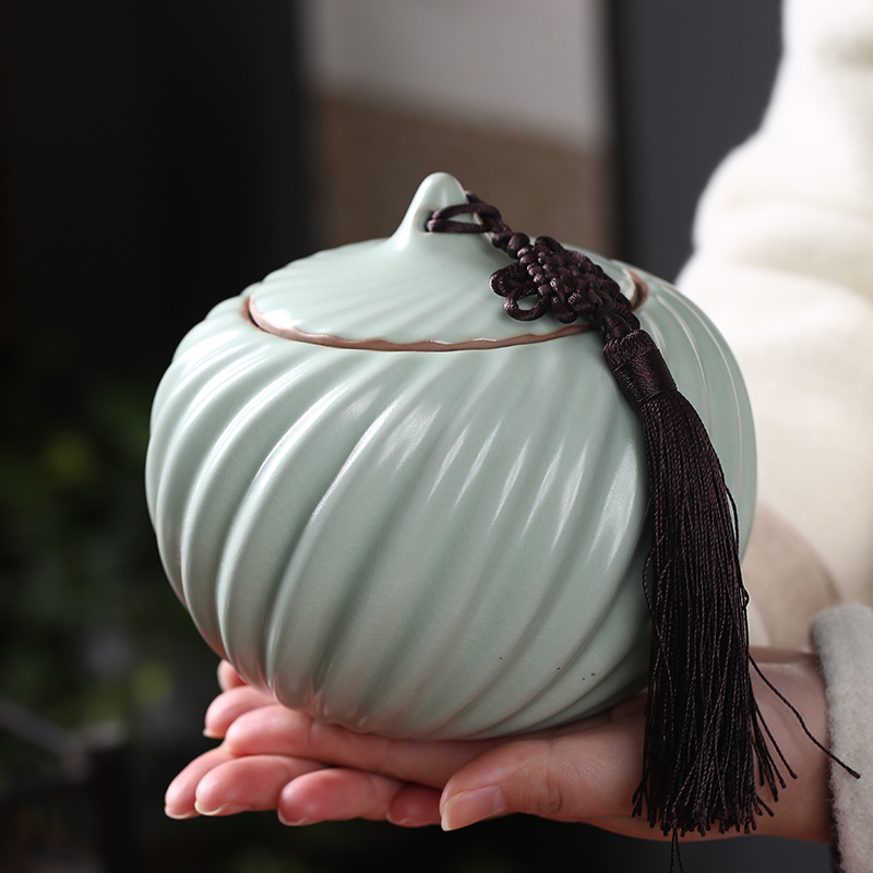 Chang your up crown caddy fixings large seal pot creative ceramic jar tieguanyin storage tanks puer tea pot