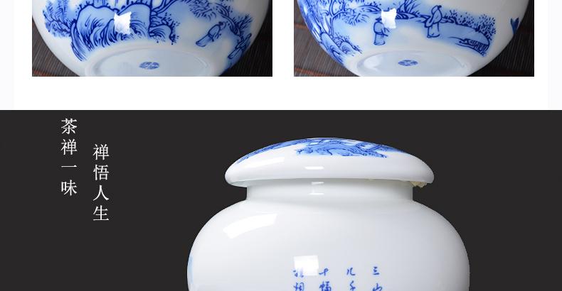 Chang ceramic crown caddy fixings large POTS sealed tank capacity 2 jins half tieguanyin with blue and white porcelain household gift box