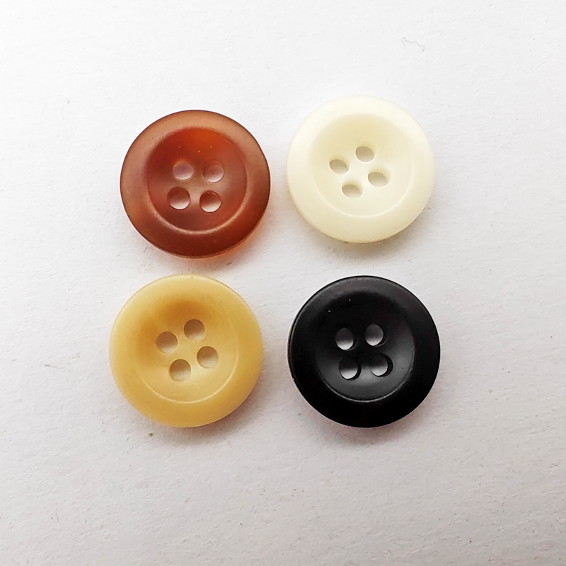 High-End Concave Shirt Resin Buttons Polo Shirt Knitted Cardigan Buttons Beige Black Coffee Color 11mm Light Coffee Color