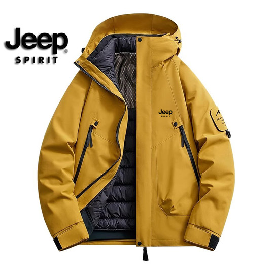 Пуховик JEEP для мужчин и женщин, съемная пуховая подкладка «три в одном», легкий пуховик, осенне-зимняя куртка на флисовой подкладке