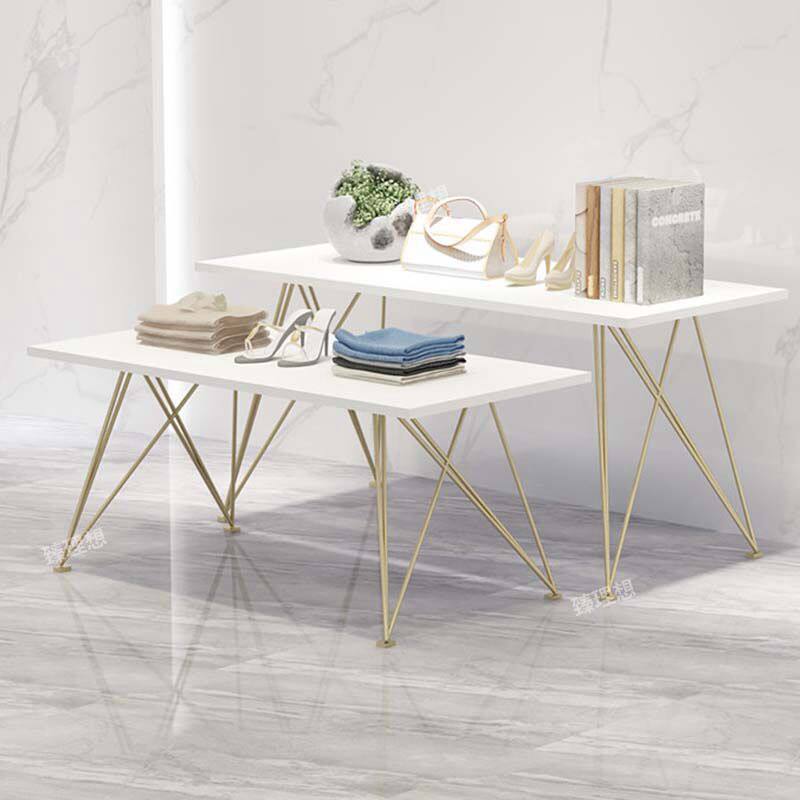 Clothing Store Direct Sowing Room Display Table Middle Island Decoration Matching Solid Wood Table Shoes Bag shop window frame running water table